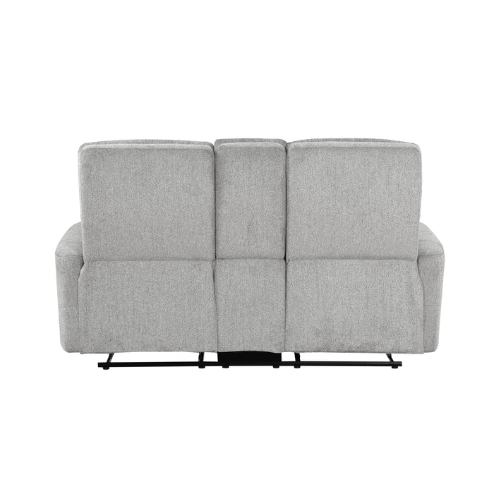 Lyndon Double Reclining Loveseat with Center Console in Gray - 9610GY-2