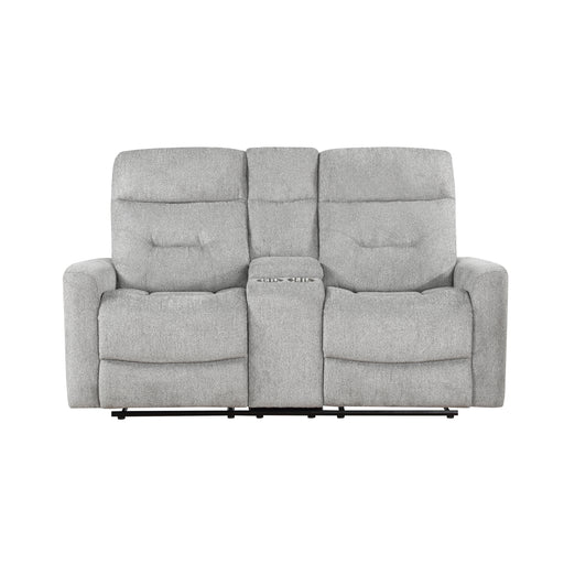 Lyndon Double Reclining Loveseat with Center Console in Gray - 9610GY-2 image