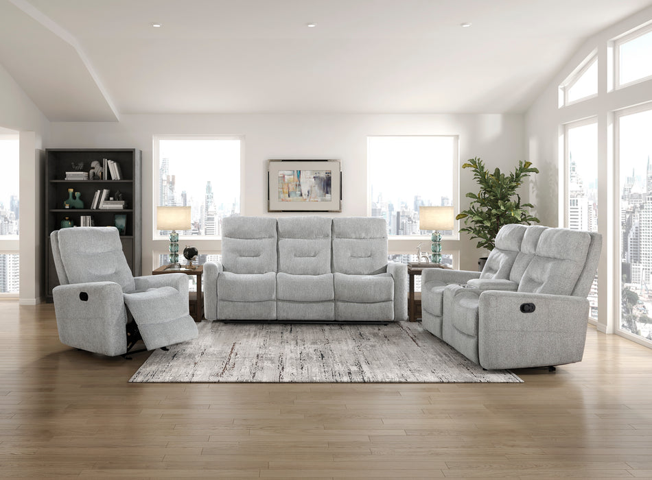 Lyndon Double Reclining Sofa in Gray - 9610GY-3