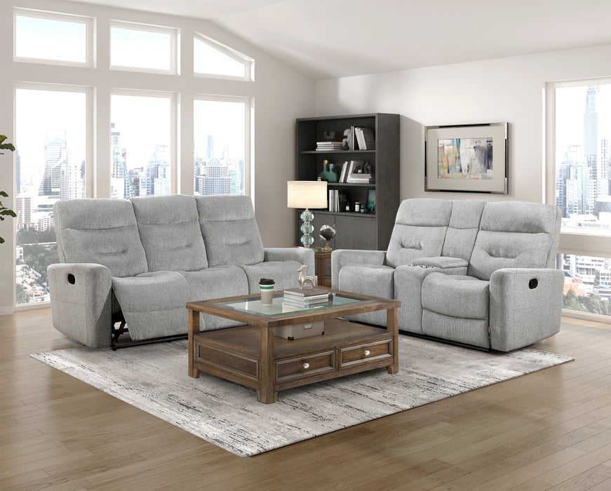 Lyndon Double Reclining Sofa in Gray - 9610GY-3