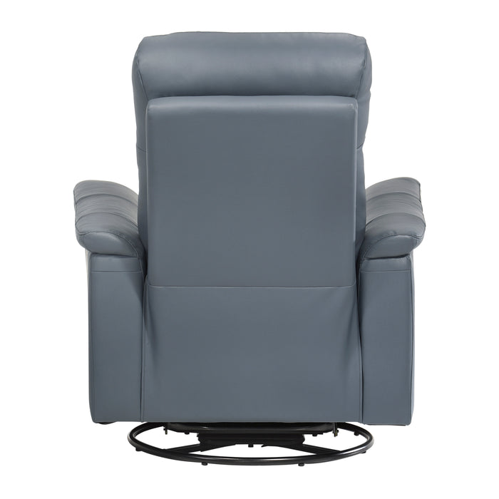 Bristow Swivel Glider Reclining Chair in Blue - 9620BGY-1