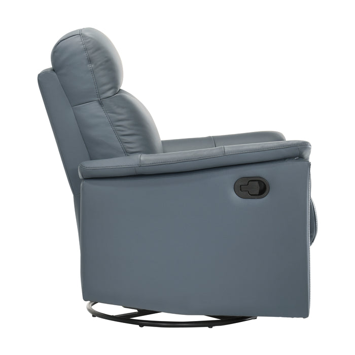 Bristow Swivel Glider Reclining Chair in Blue - 9620BGY-1