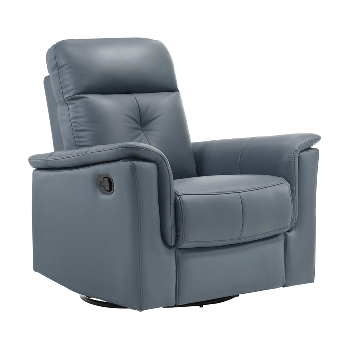 Bristow Swivel Glider Reclining Chair in Blue - 9620BGY-1