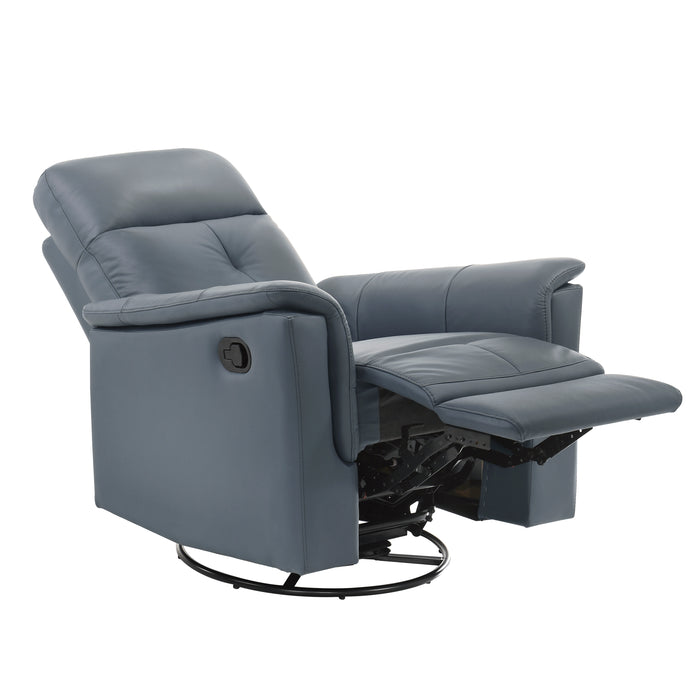 Bristow Swivel Glider Reclining Chair in Blue - 9620BGY-1