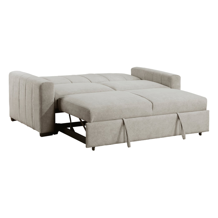 Michah Convertible Sofa with Pull-out Bed in Gray - 9622LG-3CL*