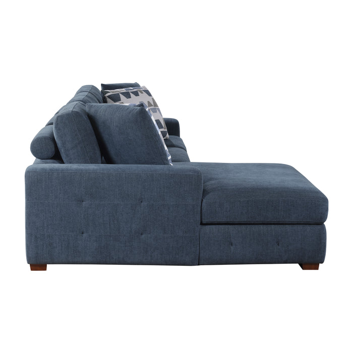 Raife 2-Piece Sectional with Left Chaise in Blue - 9624BU*2LC2R