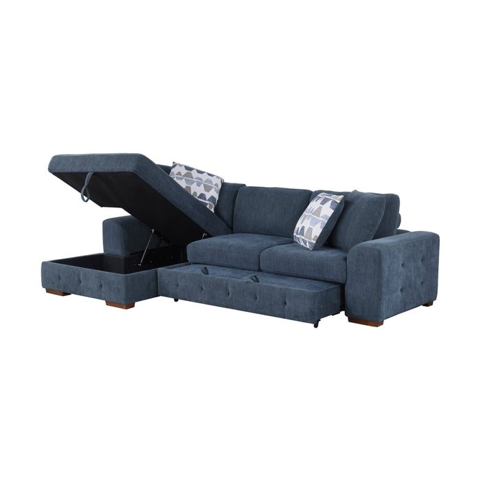 Raife 2-Piece Sectional with Left Chaise in Blue - 9624BU*2LC2R