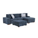 Raife 3-Piece Sectional with Right Chaise and Ottoman in Blue - 9624BU*32LRC image