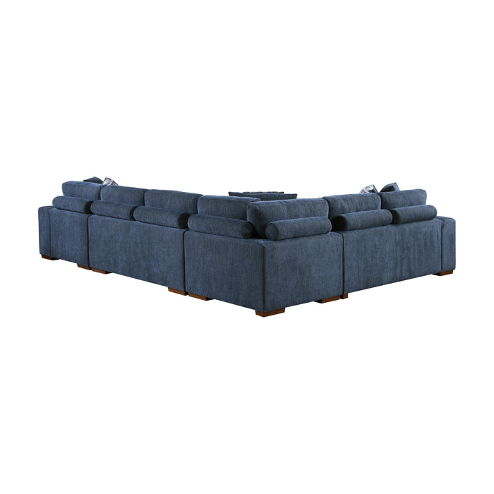 Raife 4-Piece Sectional with Right Chaise in Blue - 9624BU*42LRC