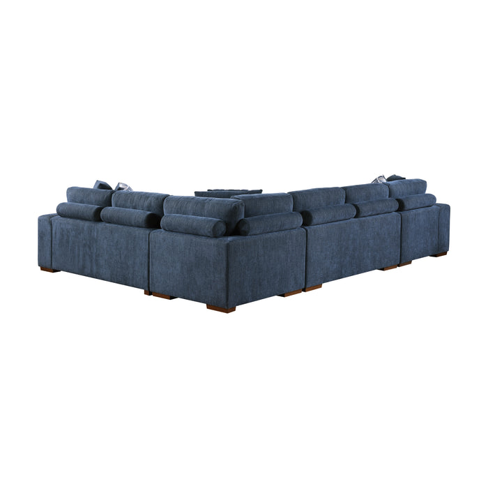 Raife 4-Piece Sectional with Left Chaise in Blue - 9624BU*42RLC