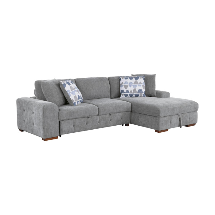 Raife 2-Piece Sectional with Right Chaise in Gray - 9624GY*22LRC