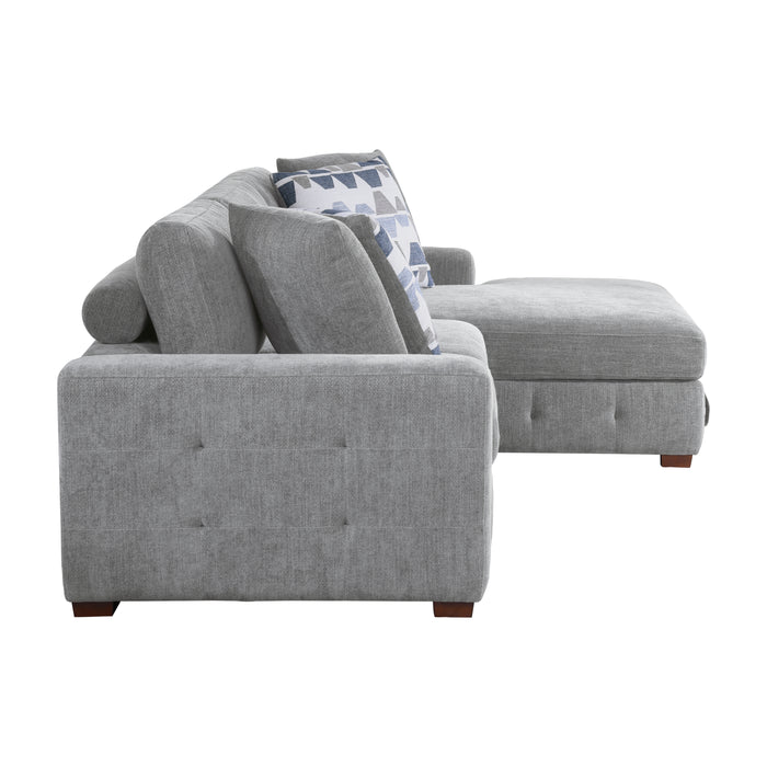 Raife 2-Piece Sectional with Right Chaise in Gray - 9624GY*22LRC