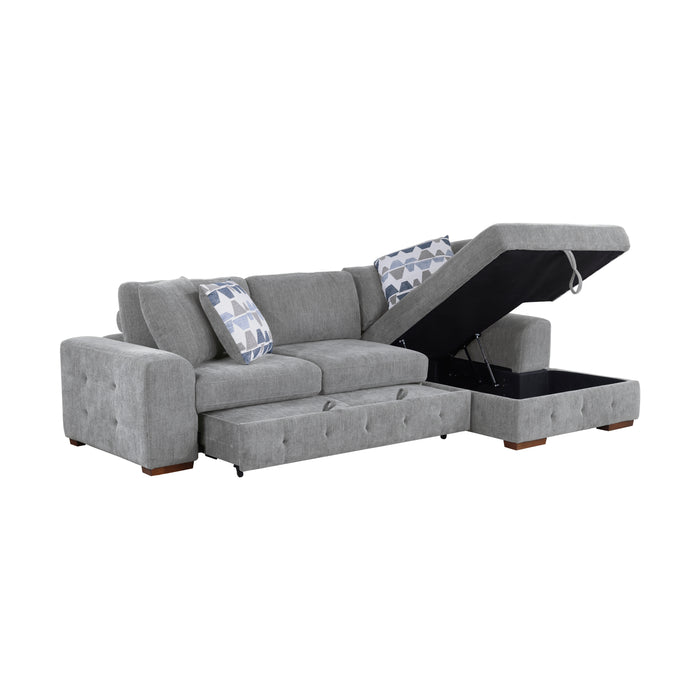 Raife 2-Piece Sectional with Right Chaise in Gray - 9624GY*22LRC