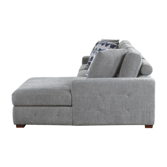 Raife 2-Piece Sectional with Right Chaise in Gray - 9624GY*22LRC