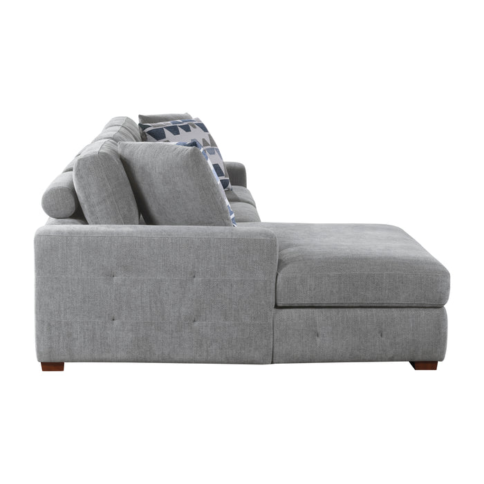 Raife 2-Piece Sectional with Left Chaise in Gray - 9624GY*2LC2R