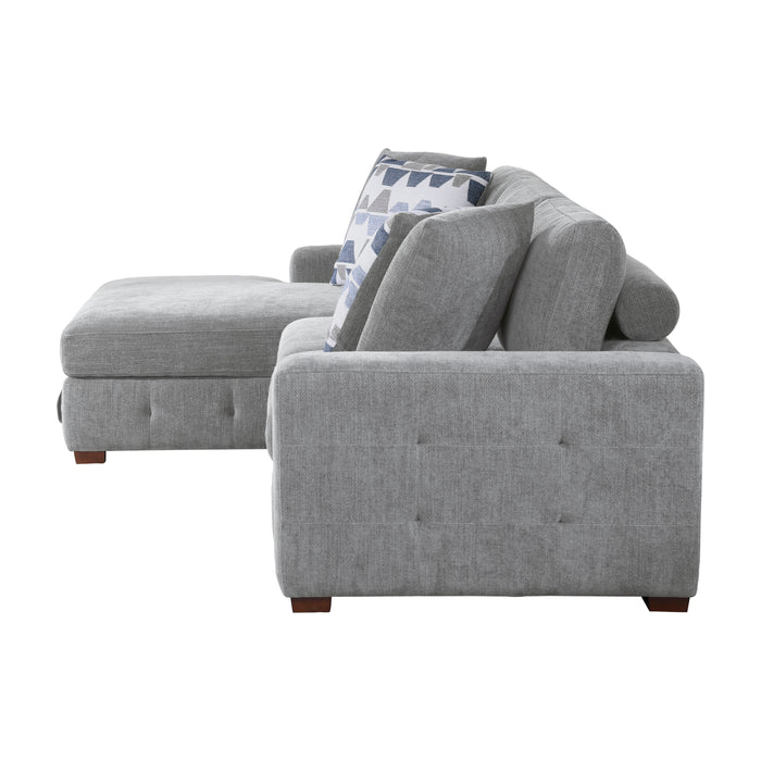 Raife 2-Piece Sectional with Left Chaise in Gray - 9624GY*2LC2R