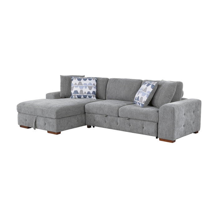 Raife 2-Piece Sectional with Left Chaise in Gray - 9624GY*2LC2R