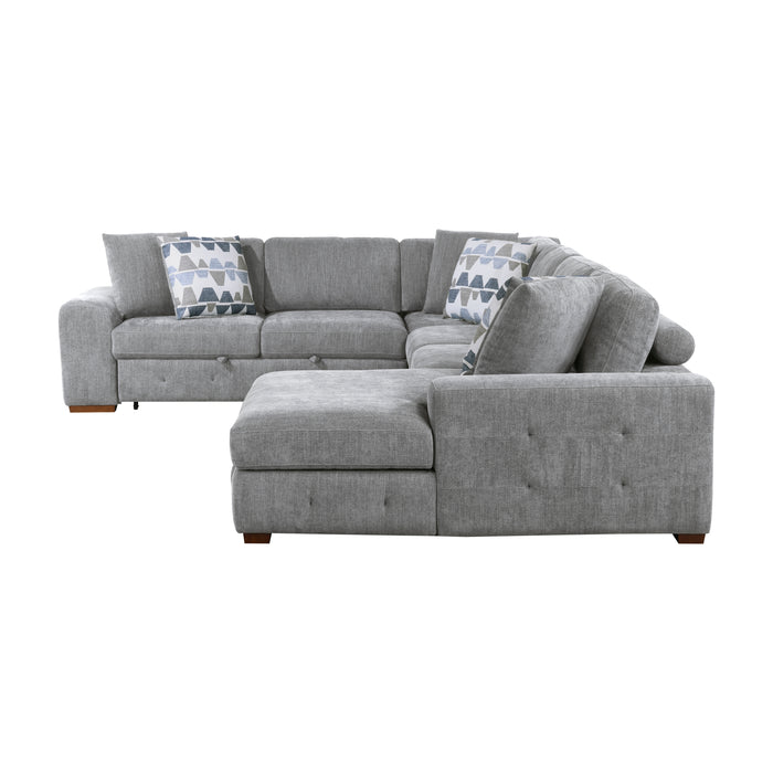 Raife 4-Piece Sectional with Right Chaise in Gray - 9624GY*42LRC