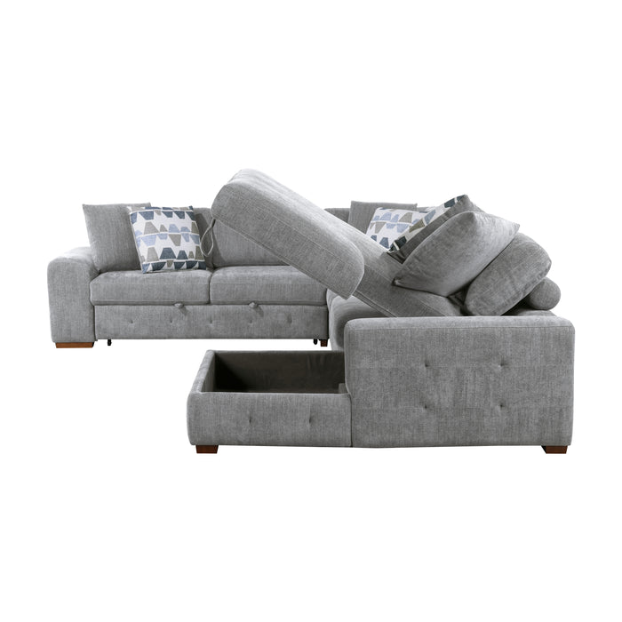 Raife 4-Piece Sectional with Right Chaise in Gray - 9624GY*42LRC