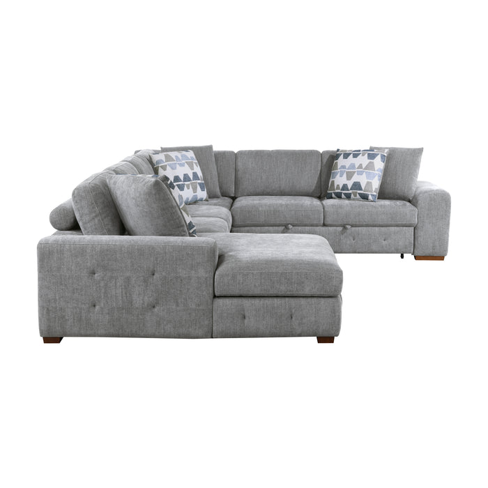 Raife 4-Piece Sectional with Left Chaise in Gray - 9624GY*42RLC