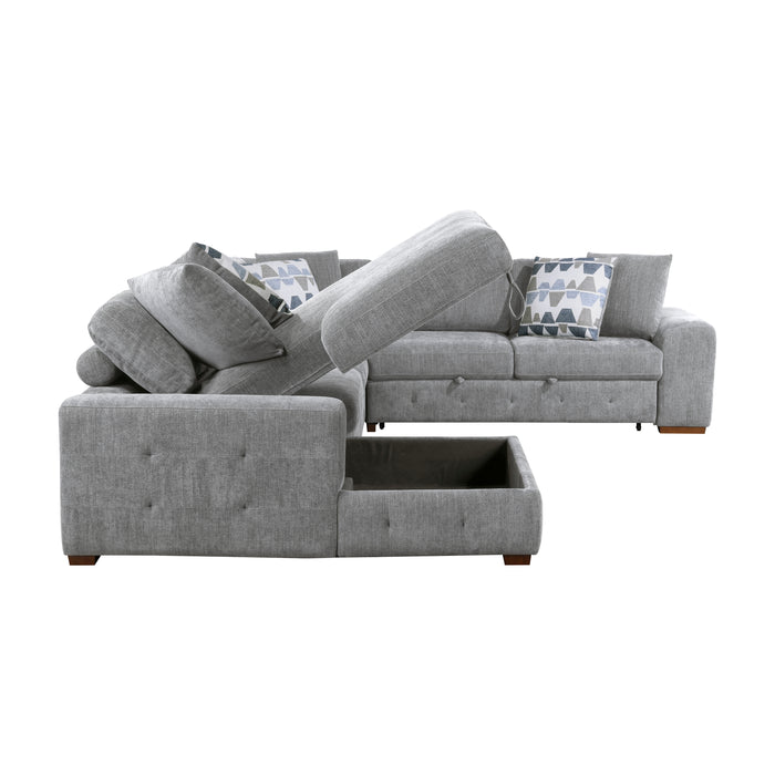 Raife 4-Piece Sectional with Left Chaise in Gray - 9624GY*42RLC