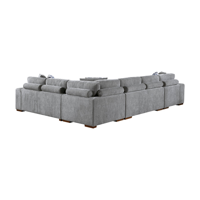 Raife 4-Piece Sectional with Left Chaise in Gray - 9624GY*42RLC