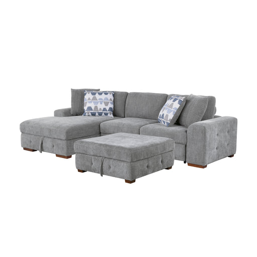 Raife 3-Piece Sectional with Left Chaise and Ottoman in Gray - 9624GY*3LC2R image