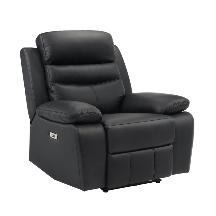 Hancock Power Reclining Chair in Black - 9628BLK-1PW