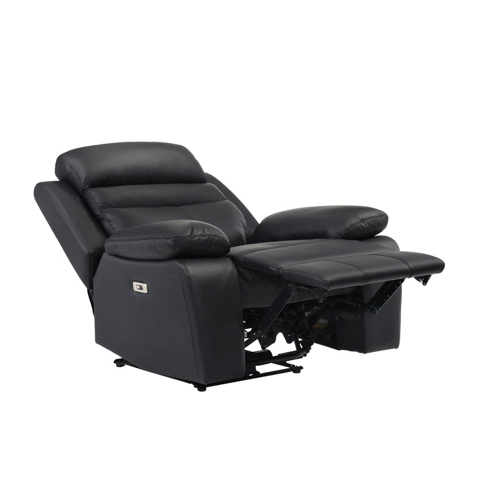 Hancock Power Reclining Chair in Black - 9628BLK-1PW