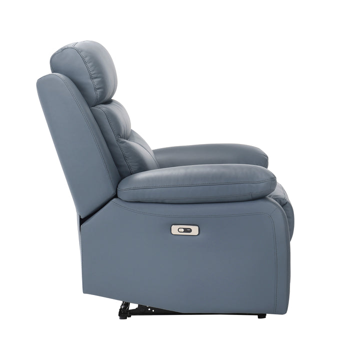 Hancock Power Reclining Chair in Blue - 9628BUE-1PW