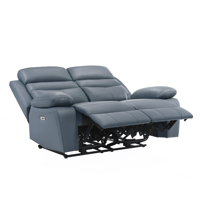 Hancock Power Double Reclining Loveseat in Blue - 9628BUE-2PW