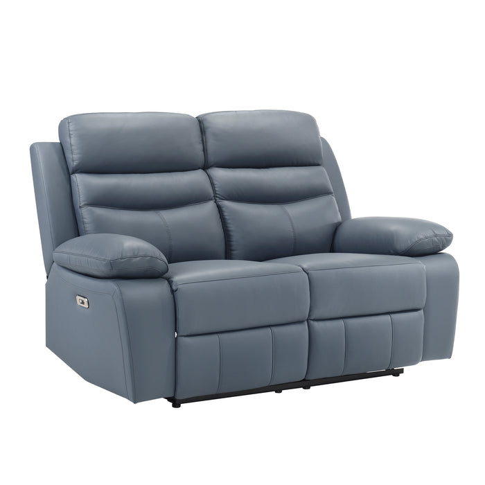 Hancock Power Double Reclining Loveseat in Blue - 9628BUE-2PW