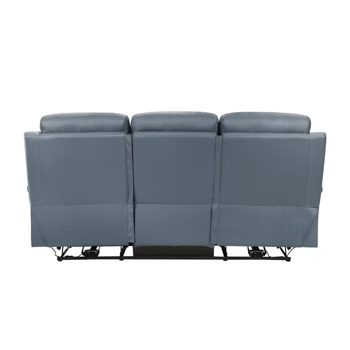 Hancock Power Double Reclining Sofa in Blue - 9628BUE-3PW