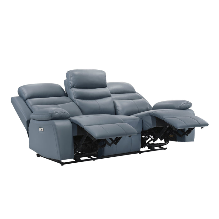 Hancock Power Double Reclining Sofa in Blue - 9628BUE-3PW