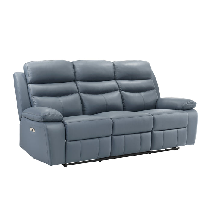 Hancock Power Double Reclining Sofa in Blue - 9628BUE-3PW