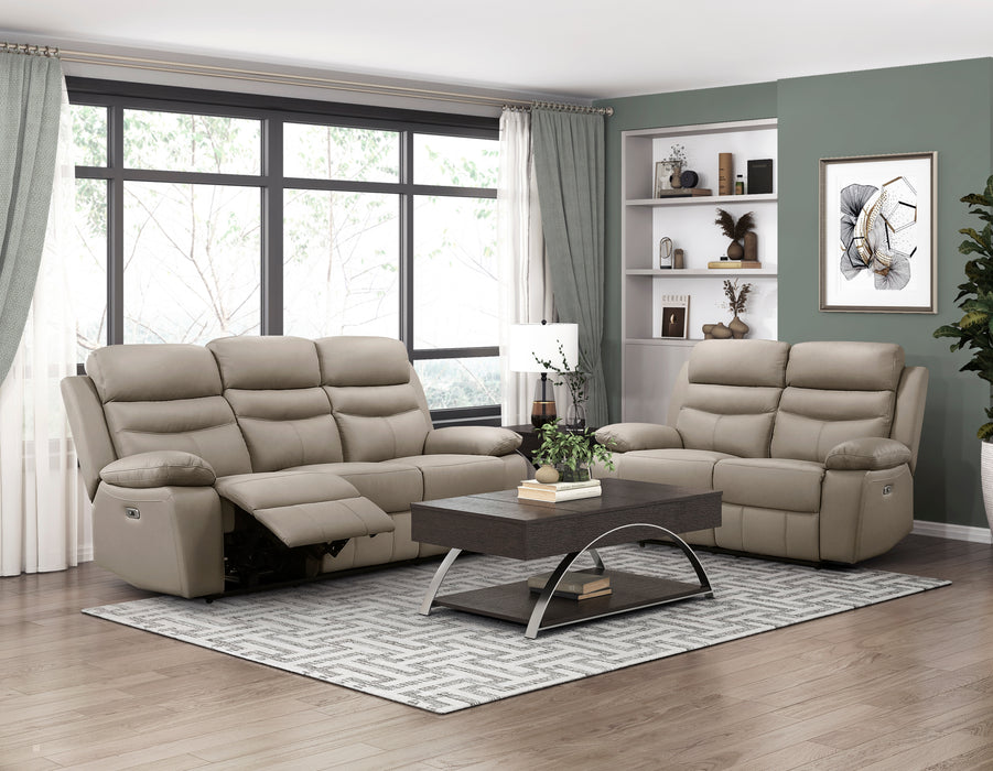 Hancock Power Double Reclining Sofa in Beige - 9628LTE-3PW