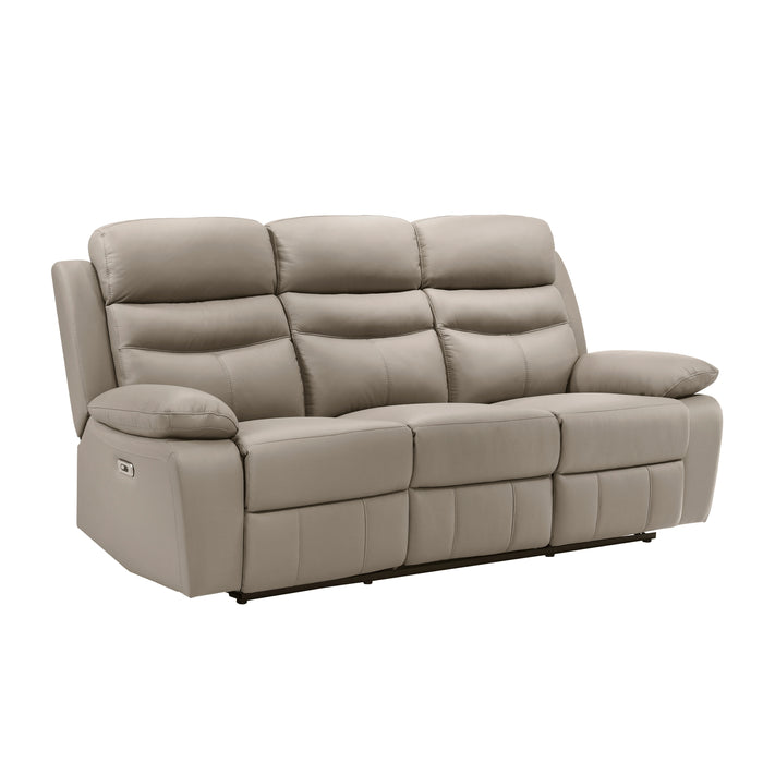 Hancock Power Double Reclining Sofa in Beige - 9628LTE-3PW