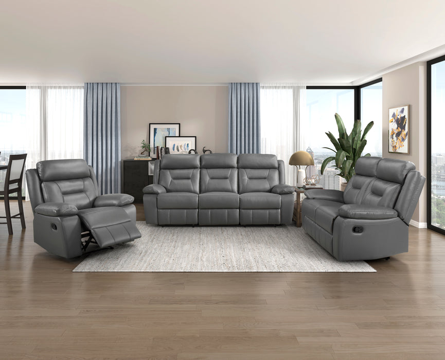 Laconia Double Reclining Sofa in Gray - 9629DGY-3