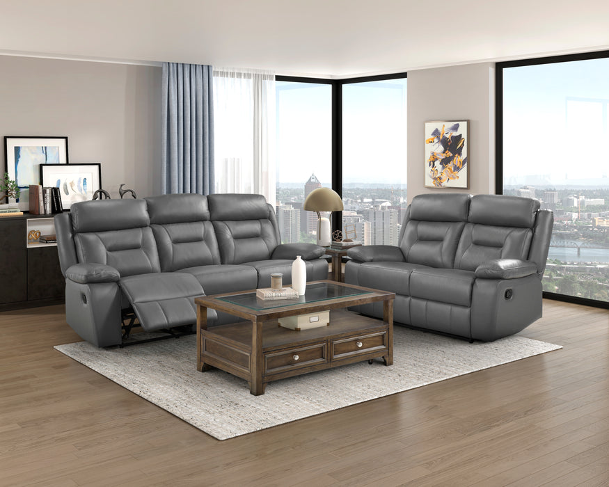 Laconia Double Reclining Sofa in Gray - 9629DGY-3