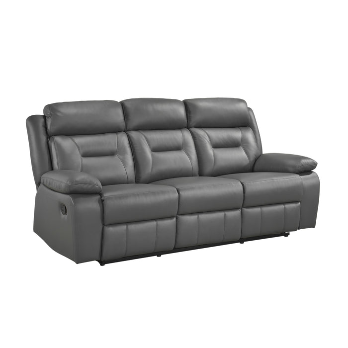 Laconia Double Reclining Sofa in Gray - 9629DGY-3