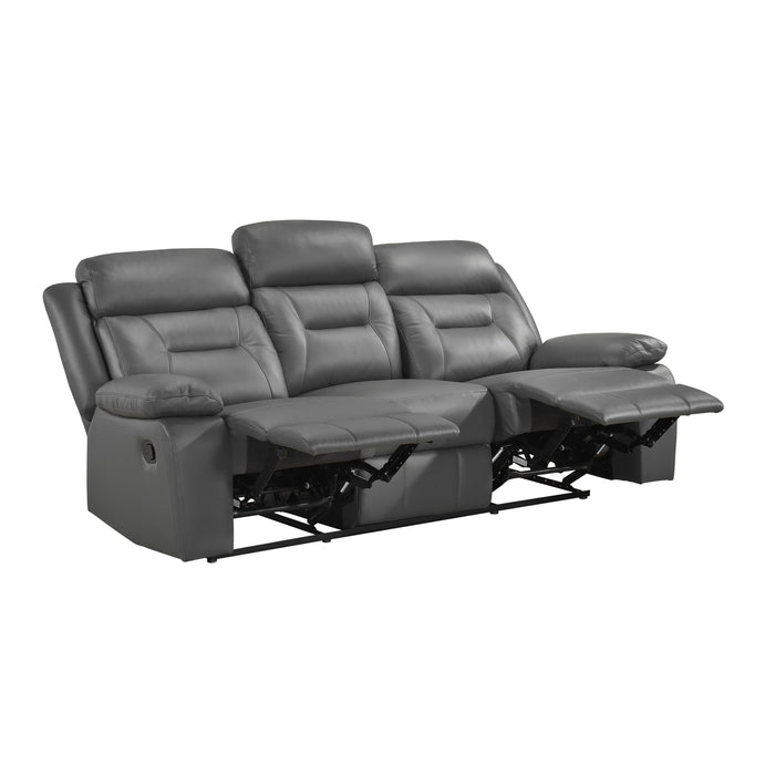 Laconia Double Reclining Sofa in Gray - 9629DGY-3