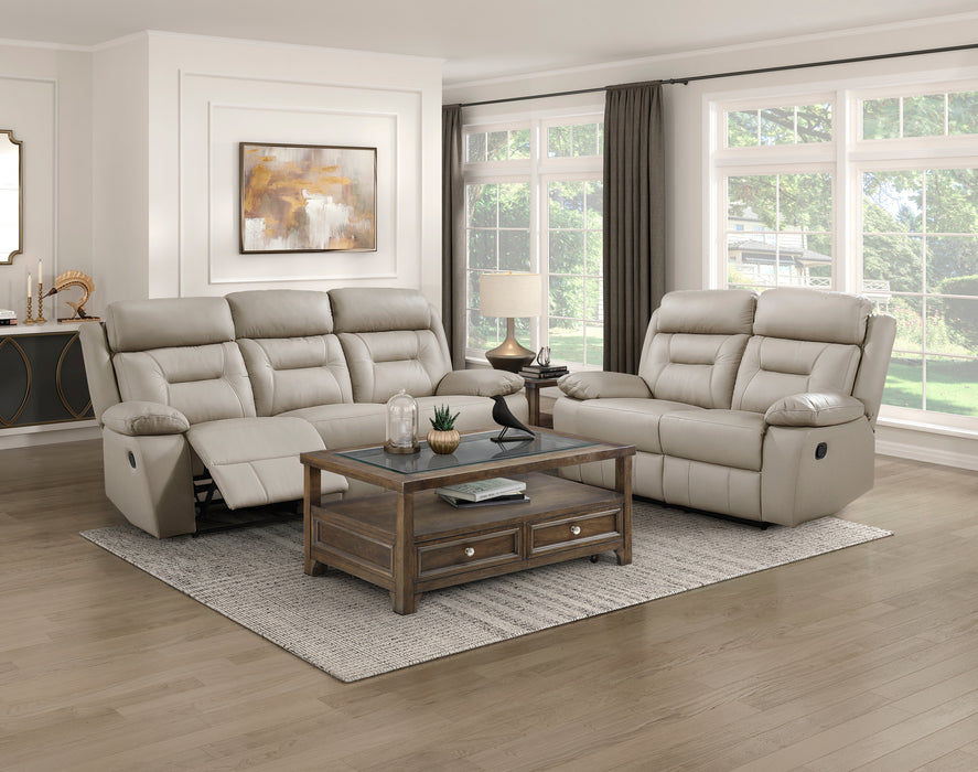 Laconia Double Reclining Loveseat in Brown - 9629LTE-2