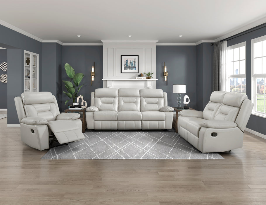 Laconia Double Reclining Sofa in Gray - 9629SVE-3