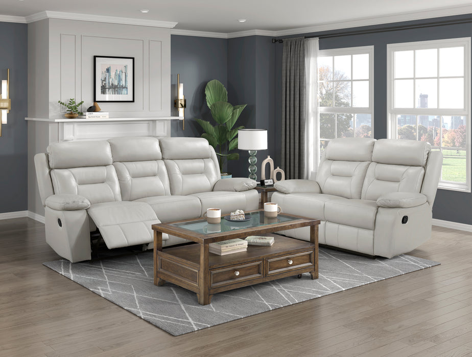 Laconia Double Reclining Sofa in Gray - 9629SVE-3