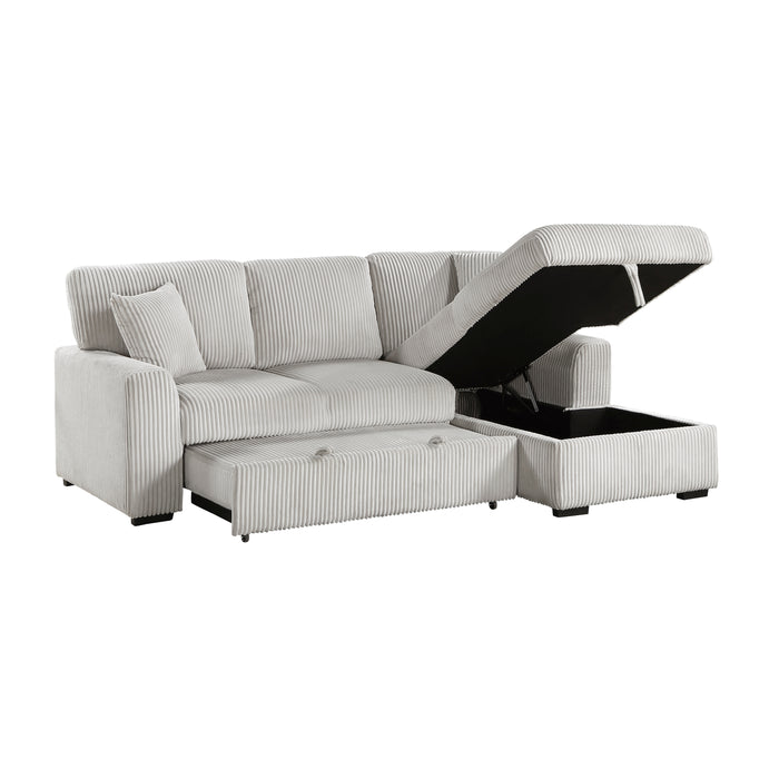 Marsh 2-Piece Sectional with Right Chaise in Gray - 9633MNB*22LRC