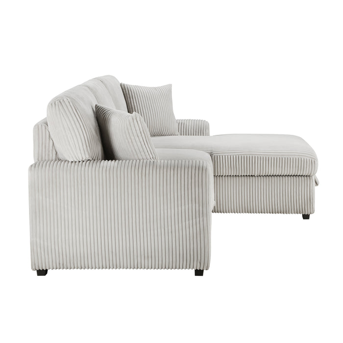 Marsh 2-Piece Sectional with Right Chaise in Gray - 9633MNB*22LRC