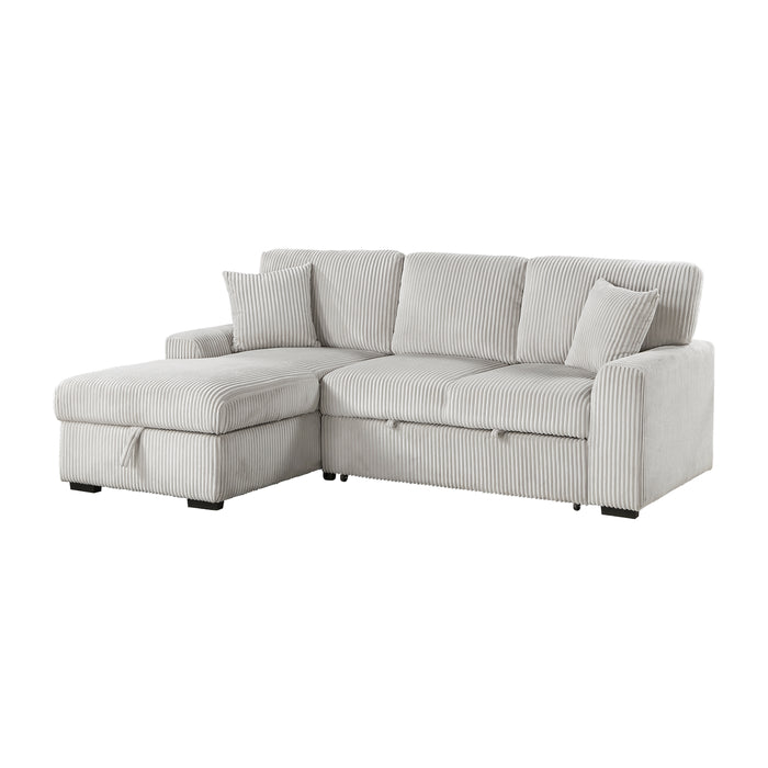 Marsh 2-Piece Sectional with Left Chaise in Gray - 9633MNB*2LC2R