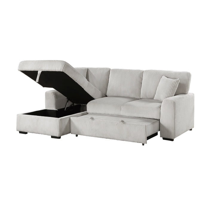 Marsh 2-Piece Sectional with Left Chaise in Gray - 9633MNB*2LC2R