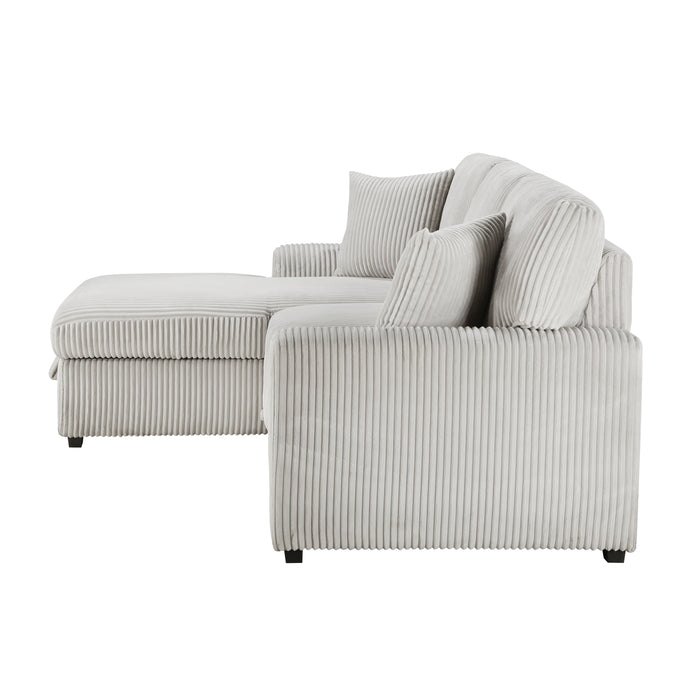 Marsh 2-Piece Sectional with Left Chaise in Gray - 9633MNB*2LC2R