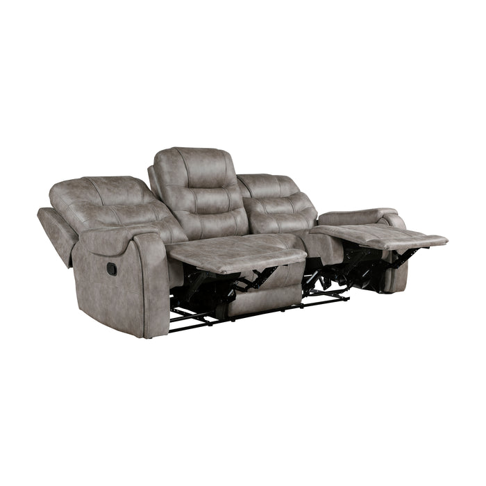 Oberon Double Reclining Sofa in Brown/Gray - 9634GBR-3